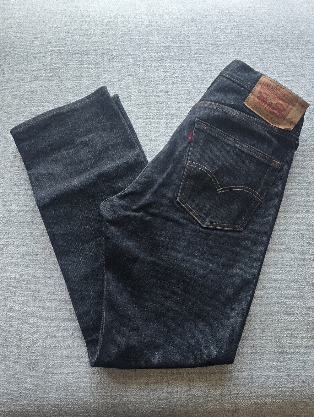 Original Men's 32x32 Levi's 501 Shrink To Fit Black Rigid Jeans